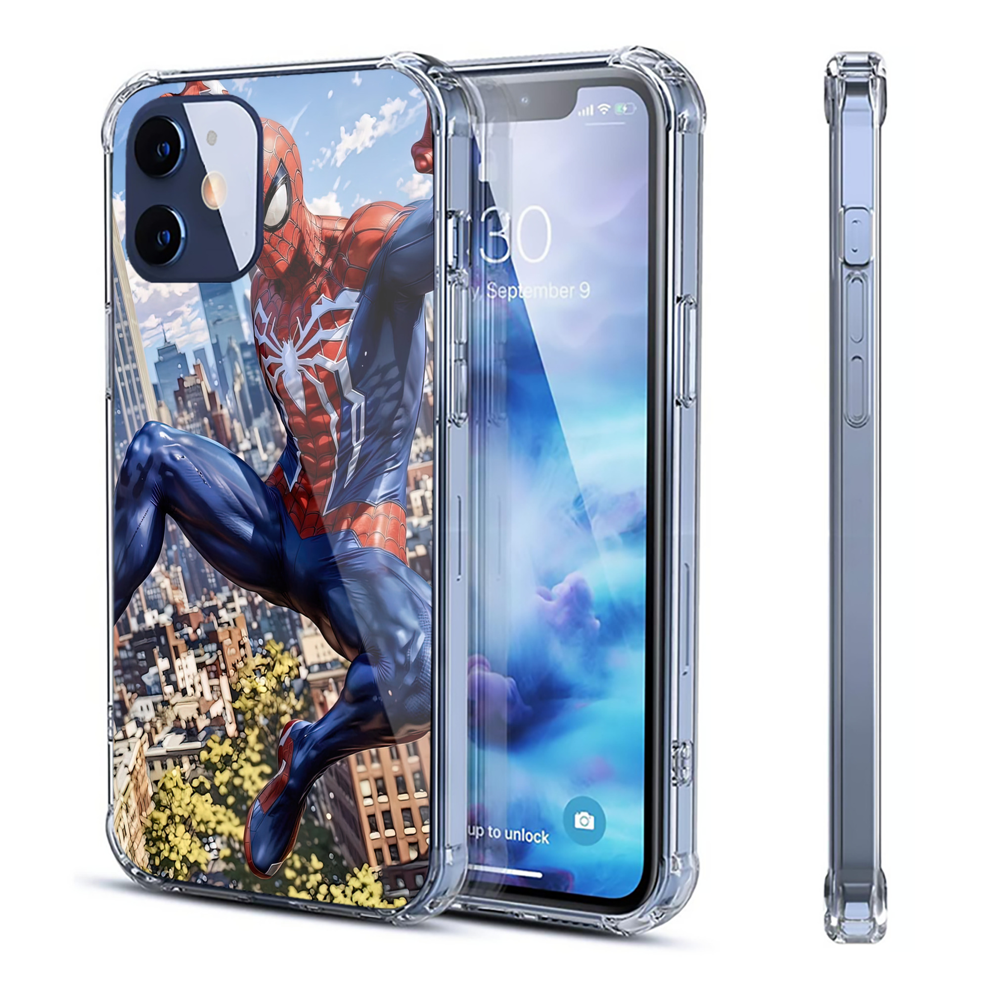 （画像用） Spider Man スパイダーマン 【iPhone 12シリーズ対応】透明スマホケース（クリアソフトケース）